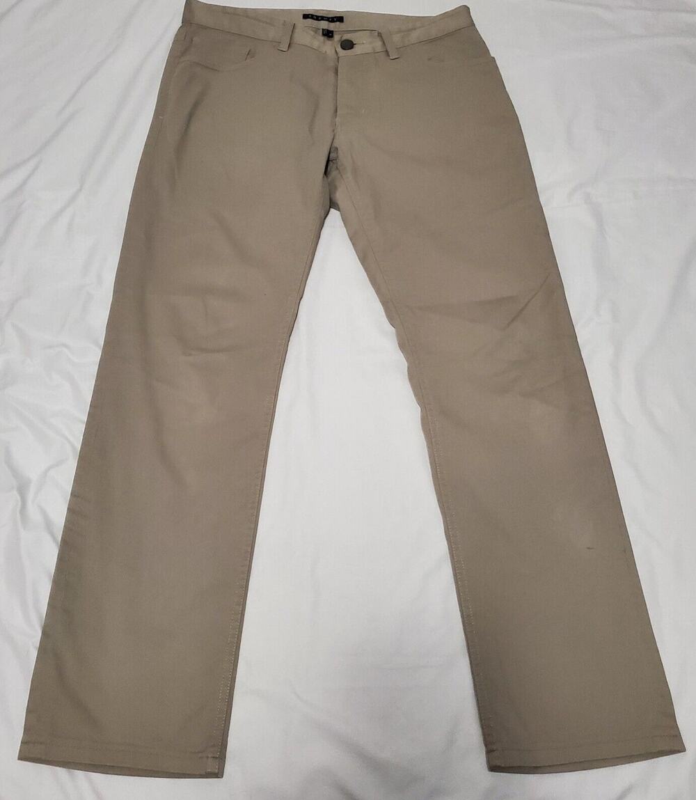 Theory Haydin Editor Button Fly Twill 5 Pocket Pants Beige Men's Sz 31